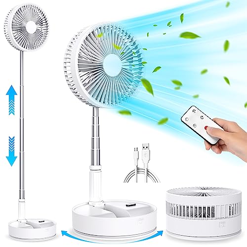 LIPETY Foldable Oscillating Standing Fan with Remote Control