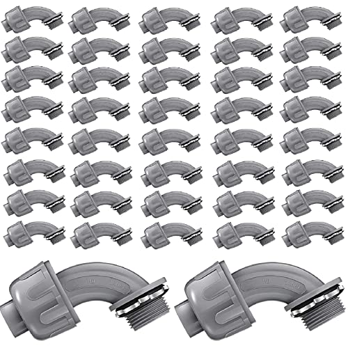 Liquid Tight Connector 3/4 Inch 90 Degree Non Metallic Flex Electrical Conduit Fittings, Electrical Conduit Connector Fitting for PVC Pipe Cable Home Kitchen (25 Pcs)