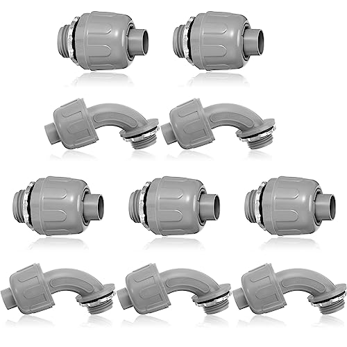 Sealproof 1/2-Inch Non-metallic Liquid Tight Straight Electrical Conduit  Connector Fitting, UL Listed, 1/2 Dia, 5-Pack