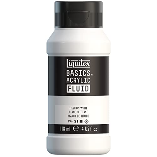 Liquitex BASICS Acrylic Fluid Paint, 118ml (4-oz) Bottle, Titanium White
