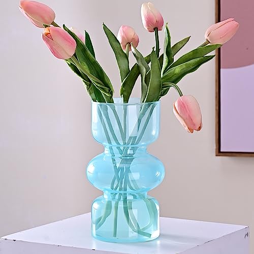 LiteViso 7 Inch Clear Glass Flower Vases