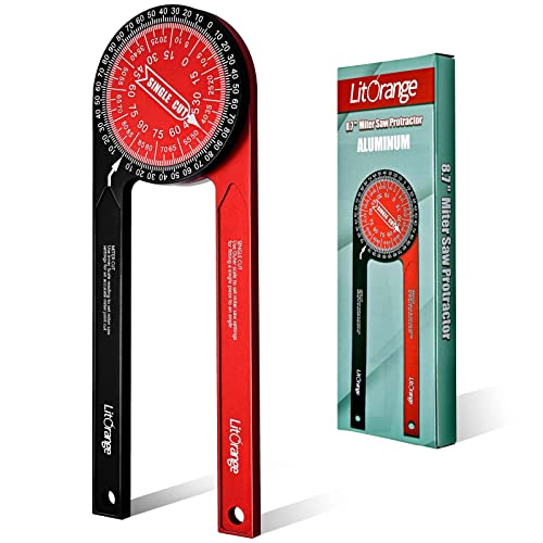 LitOrange Protractor Plus | 8.7-Inch Angle Finder with Laser Engraved Scales
