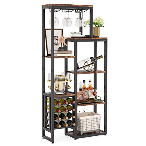 LITTLE TREE 5-Tier Wine Rack with Glass Holder