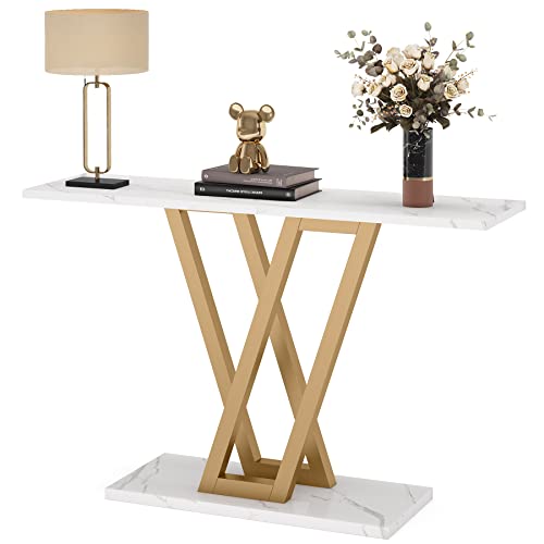 LITTLE TREE ZLBVC-HLF008 43 Inch Console Table, White & Gold