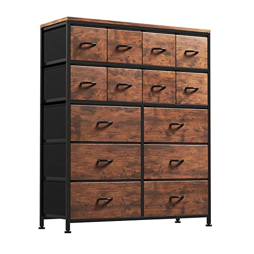 LIVEHOM 14 Tall Dresser with Fabric Storage for Bedroom, Kid Room, Closet