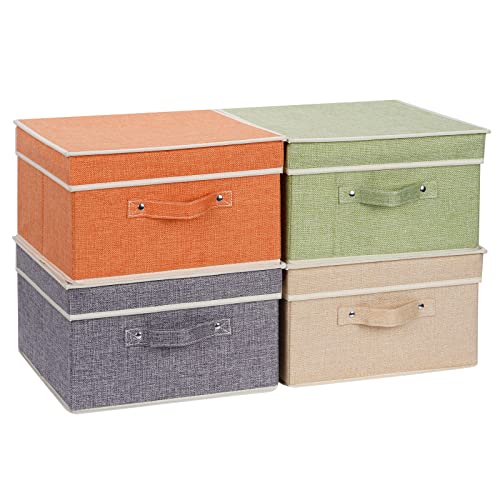 Livememory 4 Pack Decorative Storage Boxes with Lids