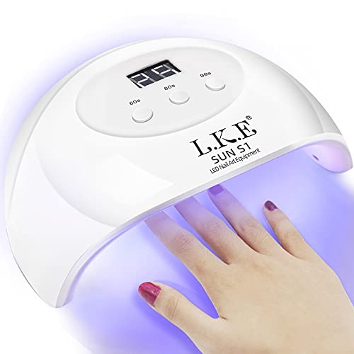 Wisdompark UV LED Nail Lamp, Professional Light for Nails 36W with 3 Timers  Lamp Gel Polish Curing Dryer Portable Manicure Art Tools Auto Sensor, LCD