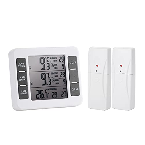Locisne Freezer Alarm with 2 Wireless Sensors