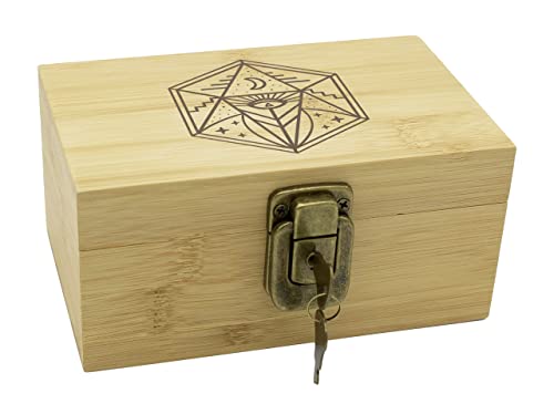Lockable Bamboo Storage Box - Small Wooden Memory Box