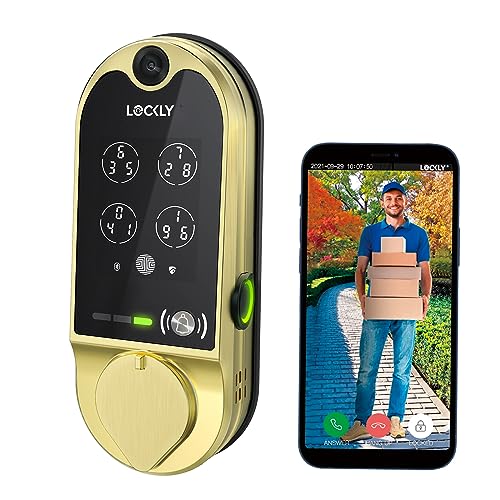 Lockly Vision 6-in-1 Smart Lock with Doorbell - Brushed Gold