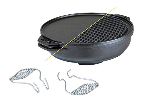 Lodge Cast Iron Cook-It-All Set: Grill/Griddle, Wok, and Handbook