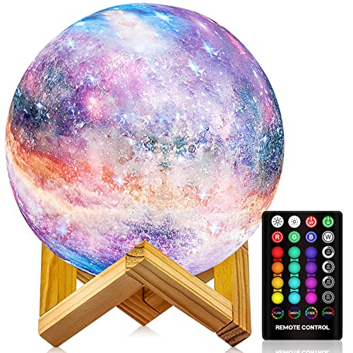LOGROTATE Moon Lamp: Captivating 3D Printing Galaxy Light with 16 Colors and Remote Control