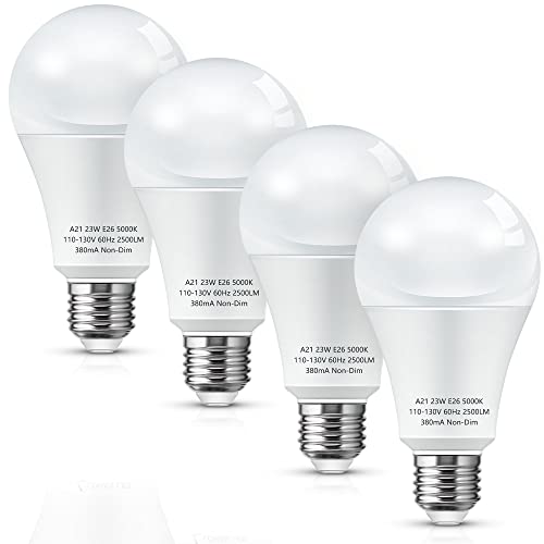 LOHAS A21 LED Light Bulb, 4 Pack - Energy Efficient and Super Bright