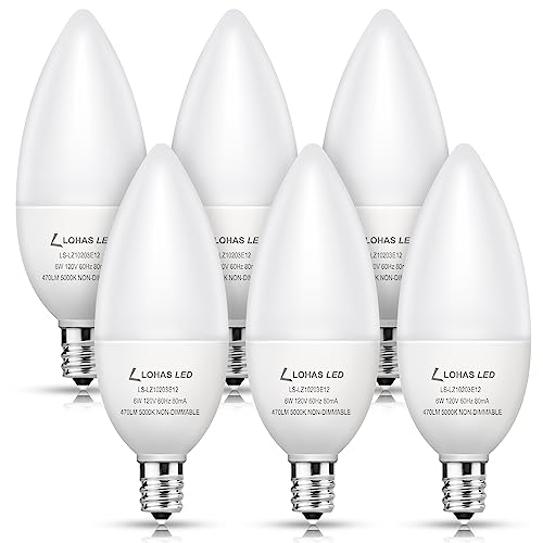 LOHAS E12 LED Candelabra Light Bulbs 60W Equivalent