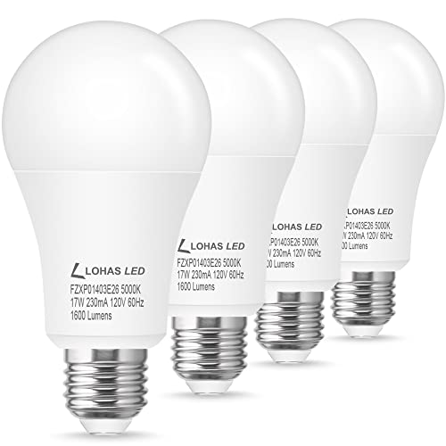 LOHAS LED Light Bulbs 150W Equivalent, 17W Daylight White LED Bulbs, 4 Pack