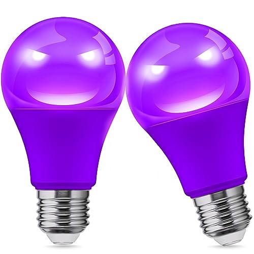 LOHAS Purple LED Light Bulbs Outdoor 2-Pack