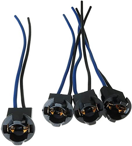 Longdex T10 Socket Base 4PCS T10 Plug-in Light Emitting Diode Bulb Female Extension Holder Connector with Wire For Fog Light HighLow Beam