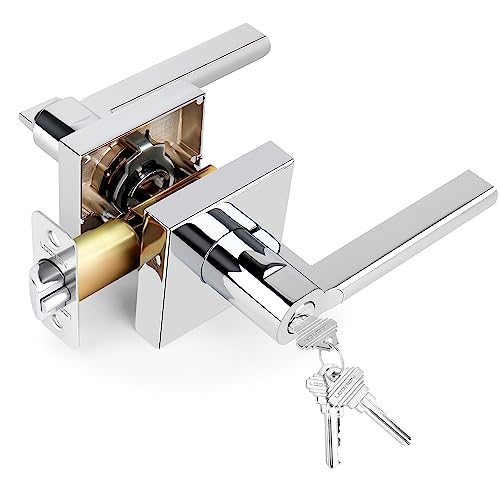 LOQRON Square Keyed Entry Door Lever