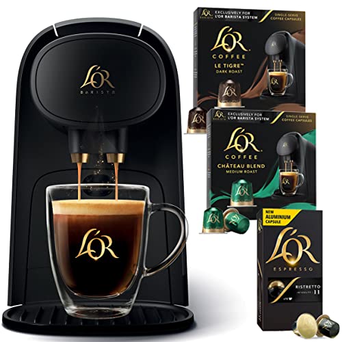 L'OR Barista System Coffee and Espresso Machine with 20 Coffee, 10 Espresso Pods