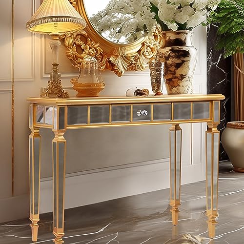 Lorvain Mirrored Console Table