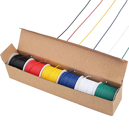 Limited LotFancy 22AWG Wire, 6 Color Kit, 26 Feet Each, UL Listed, PVC Insulated