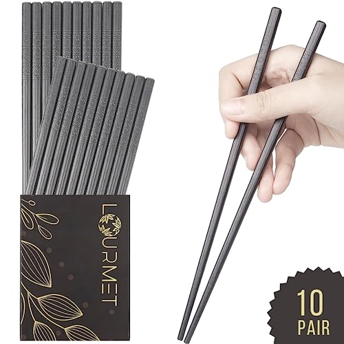 Lourmet 10 Pair Fiberglass Chopsticks Set