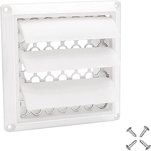 LUXRILIX 4" Louvered Dryer Vent Cover with Pest Guard and Screws (White)