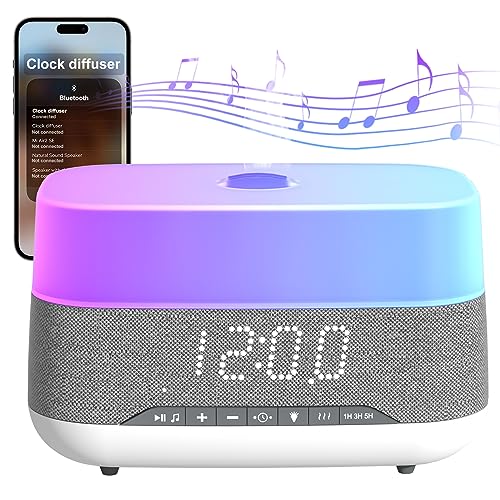 Bluetooth Speaker Aroma Diffuser with Alarm Clock - 300ml Cool Mist Humidifier