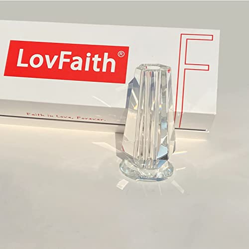 LovFaith Crystal Vase Display Stand for Gold Dipped Rose