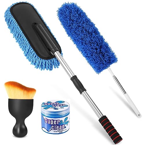  YeewayVeh Car Duster, Extendable Long Handle Microfiber Car  Duster Exterior Scratch Free Car Cleaning Tool, Car Dust Brush for Truck,  SUV, RV, Motorcycle and Home Cleaning (Blue) : Automotive