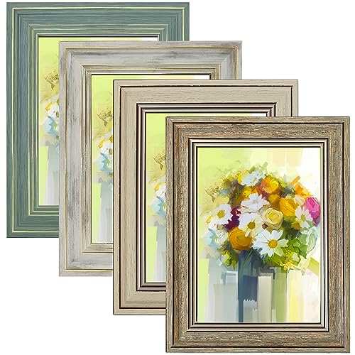 LUCKYLIFE 5x7 Rustic Farmhouse Picture Frame Set of 4