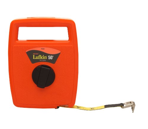 Lufkin 1/2" x 50' Hi-Viz® Orange Linear Engineer's Fiberglass Tape Measure - 703D