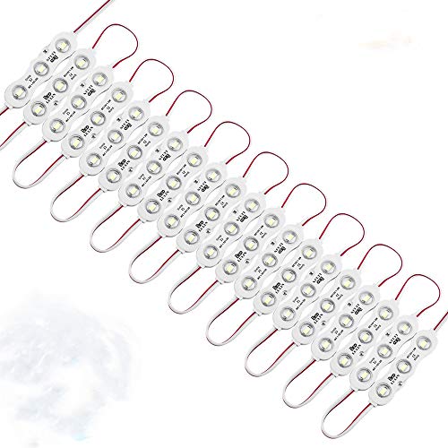 Lulin 100PCS White Waterproof LED Strip Lights, 46FT DC12V with Adhesive Backing