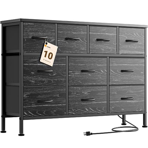 Lulive 10 Drawer Dresser - Wide Fabric Dresser for Storage and Organization