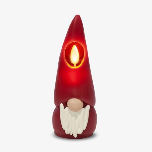 Luminara Flameless Candle Gnome Figural - Whimsical Christmas Decoration
