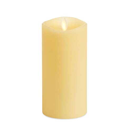 Luminara Realistic Artificial Moving Flame Pillar Candle - Moving Flame LED Battery Operated Lights - Unscented - Remote Ready - Remote Sold Separately - Ivory - 3" x 6.5"