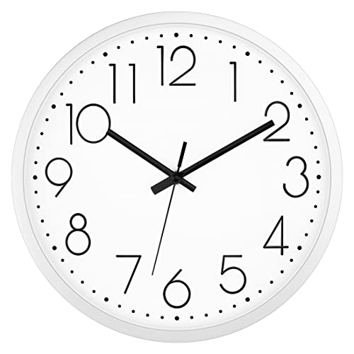 Lumuasky 12 Inch Modern Silent Non-Ticking Wall Clock for Home and Office