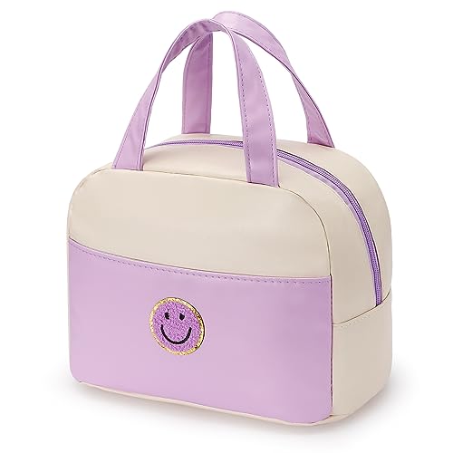 POETIC WREATH Insulated Reusable Lunch Tote - Purple & White
