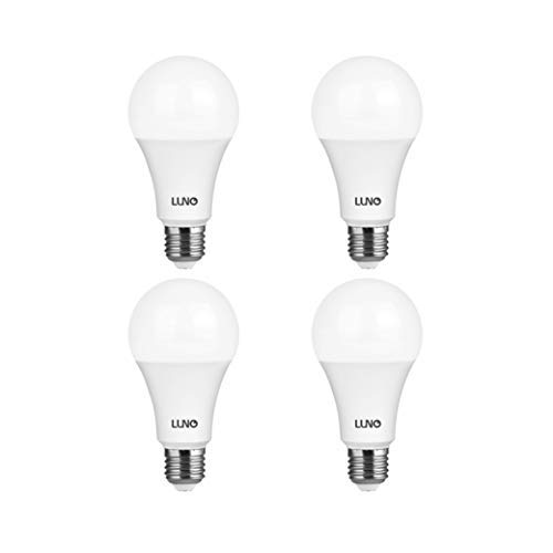 LUNO A21 Dimmable LED Bulb, 15W (100W Equivalent), 1600 Lumens (4-Pack)