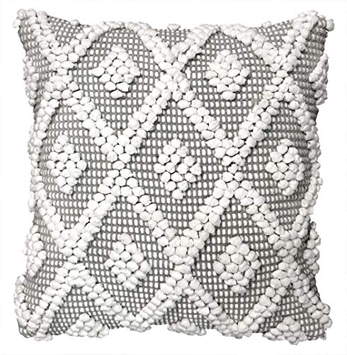 Lush Decor Adelyn Decorative Single Pillow Cover For Home, 20" x 20", Gray