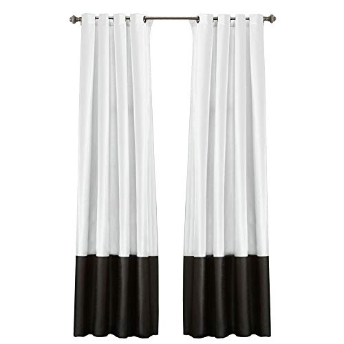 Lush Decor Gray Prima Window Curtains - 54 x 84-inch, White & Black