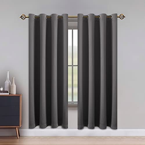 LUSHLEAF Grey Blackout Curtains