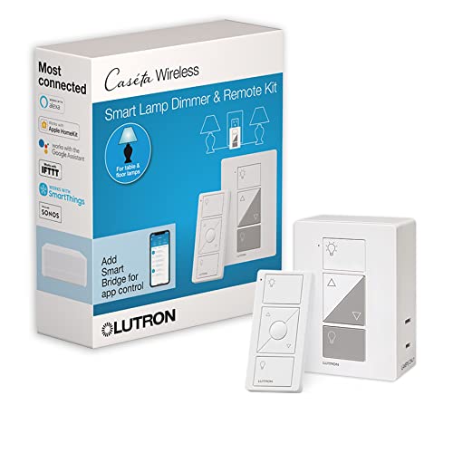 Lutron Caseta Smart Lighting Lamp Dimmer and Remote Kit