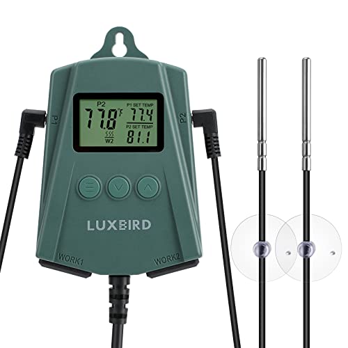 LUXBIRD LB-2SC Digital Thermostat Controller with Dual Outlets
