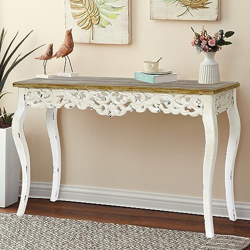 LuxenHome Wood Decorative Console Table