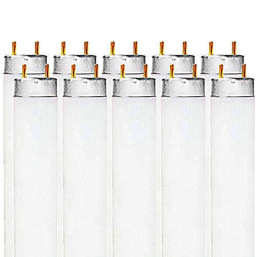 LUXRITE LR20730 Fluorescent Tube Light Bulb - Cool White, 10-Pack