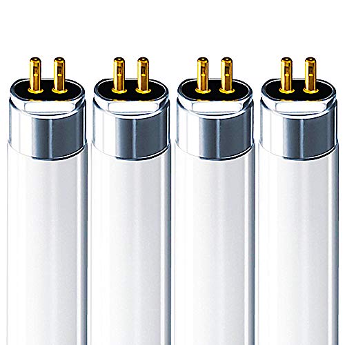 LUXRITE T5 Fluorescent Tube Light Bulbs, 4100K Cool White, 4200 Lumens, G5 Mini Bi-Pin Base, 4-Pack