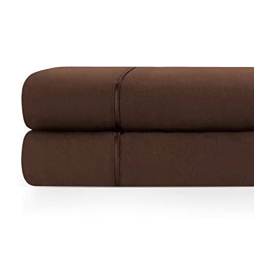 Luxurious and Durable Zen Home Luxury Flat Sheet (2-Pack) - Brown