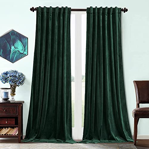 Luxurious Dark Green Velvet Curtains for Bedroom