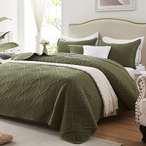 Luxurious Olive Green Bedspread-90''x98''